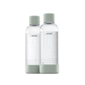 Two 1 liter Mysoda water bottles with bottom and cap in colour pigeon