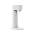 A white Woody sparkling water maker viewed from the side